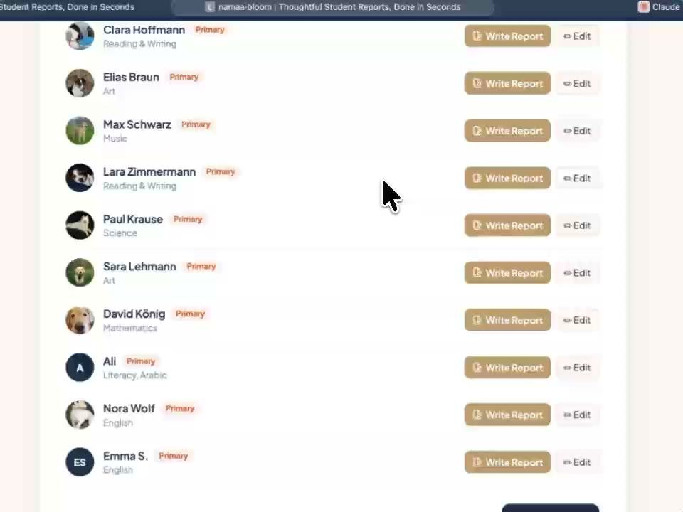Class management demo preview